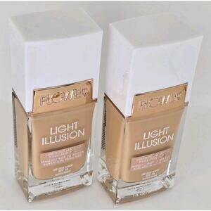 X2 Flower Beauty Light Illusion Foundation Soft Sand M2 SPF 18 1 fl oz 2PACK